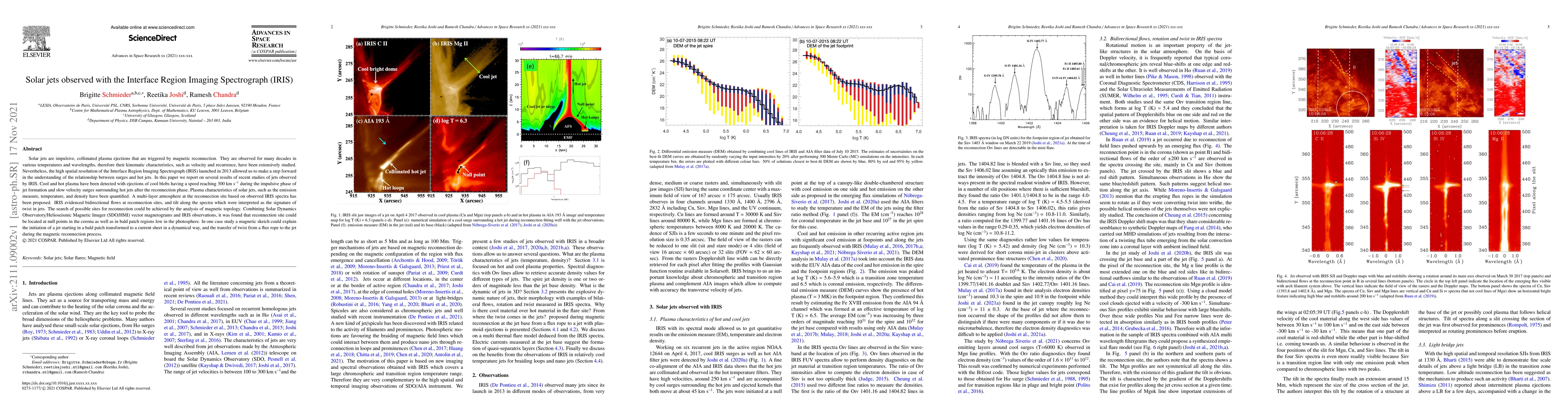 Thumbnail for Solar jets observed with the Interface Region Imaging Spectrograph
  (IRIS)