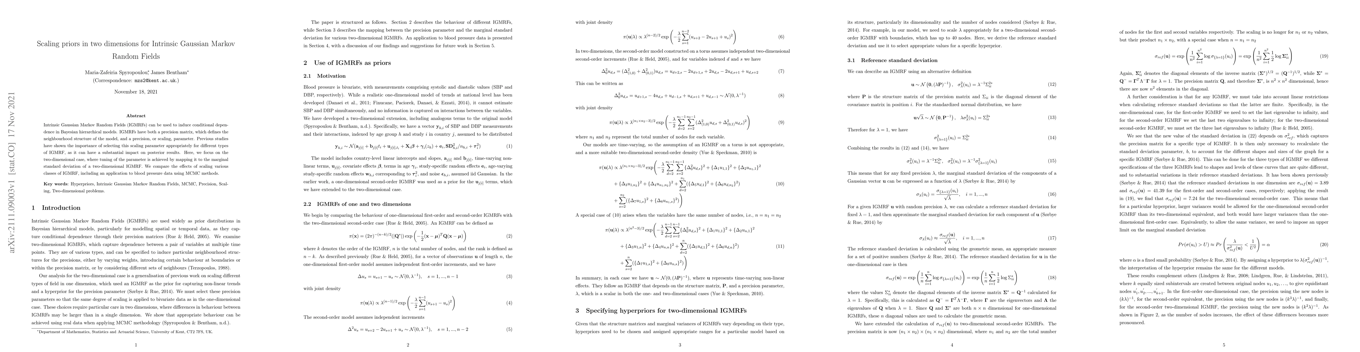 Thumbnail for Scaling priors in two dimensions for Intrinsic Gaussian MarkovRandom
  Fields