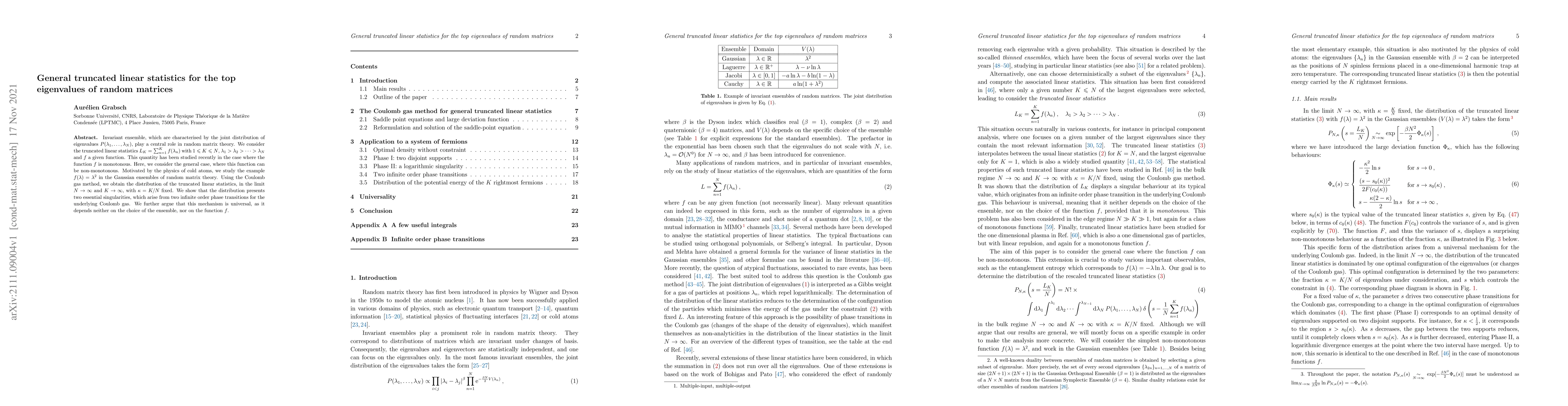 Thumbnail for General truncated linear statistics for the top eigenvalues of random
  matrices
