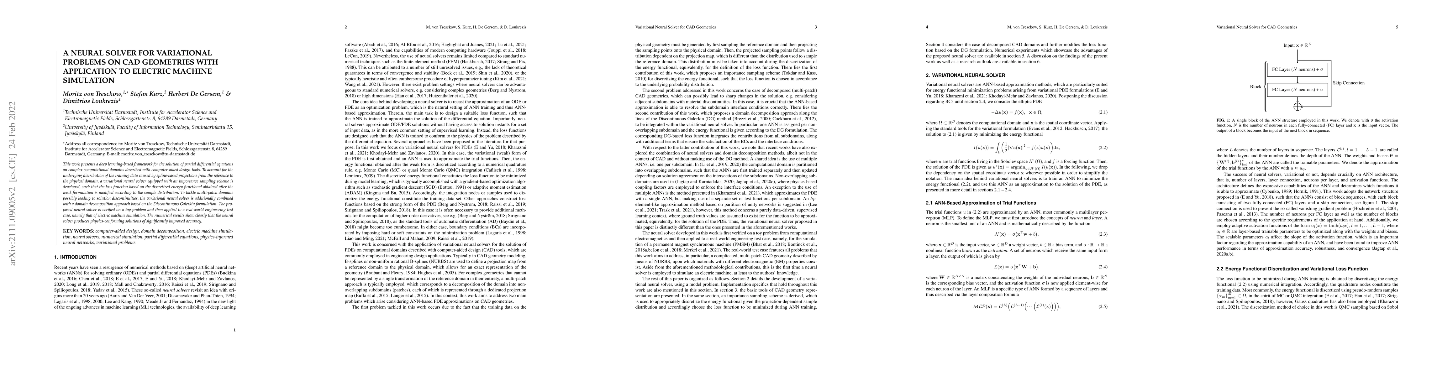 Thumbnail for A Neural Solver for Variational Problems on CAD Geometries with
  Application to Electric Machine Simulation