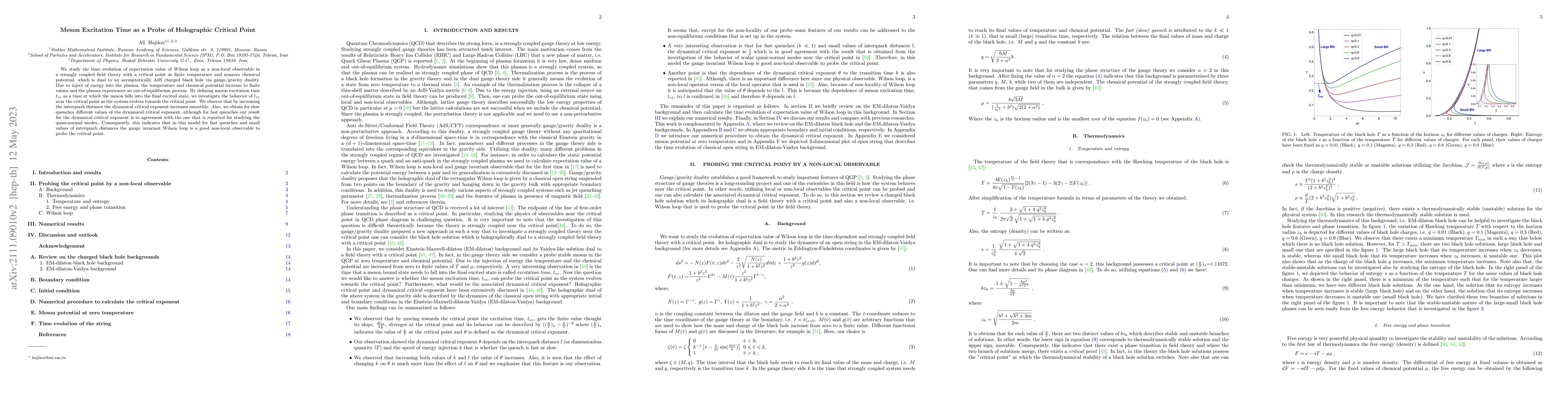 Thumbnail for Meson Excitation Time as a Probe of Holographic Critical Point