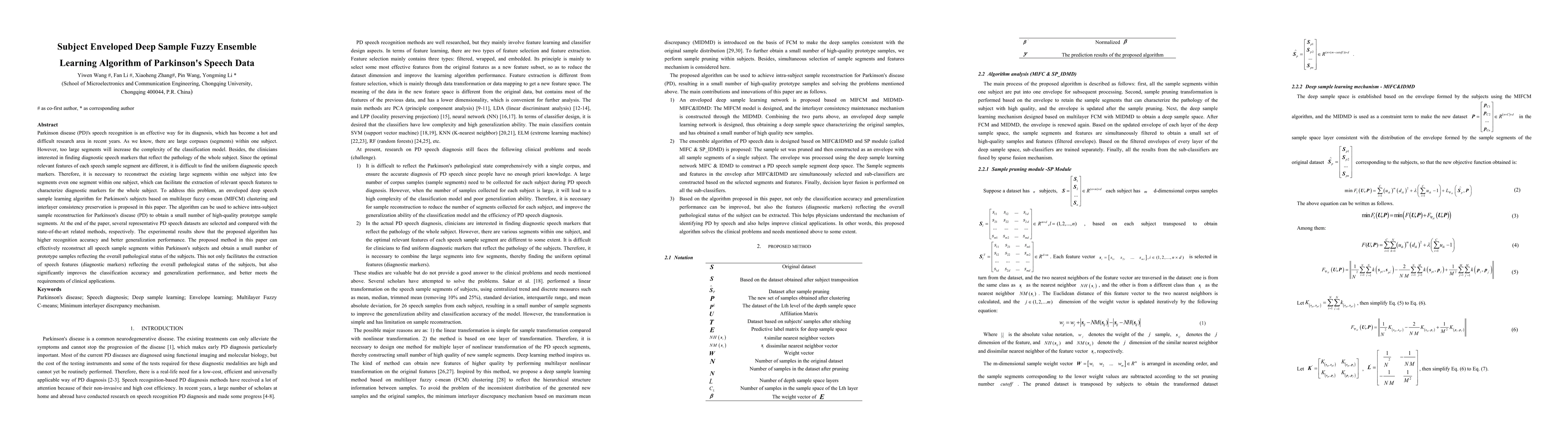 Thumbnail for Subject Enveloped Deep Sample Fuzzy Ensemble Learning Algorithm of
  Parkinson's Speech Data