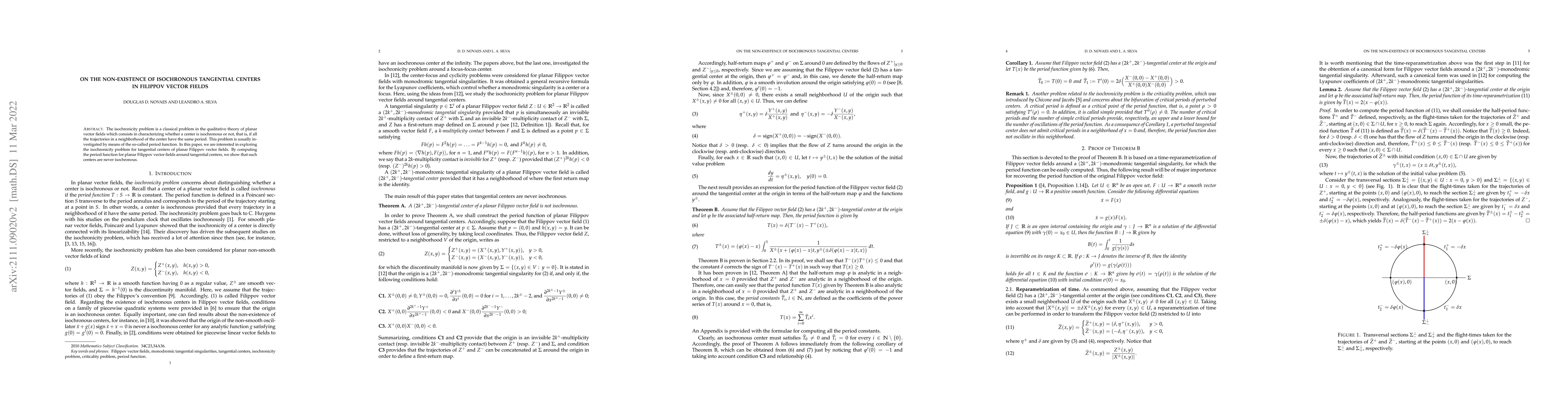 Thumbnail for On the non-existence of isochronous tangential centers in Filippov
  vector fields
