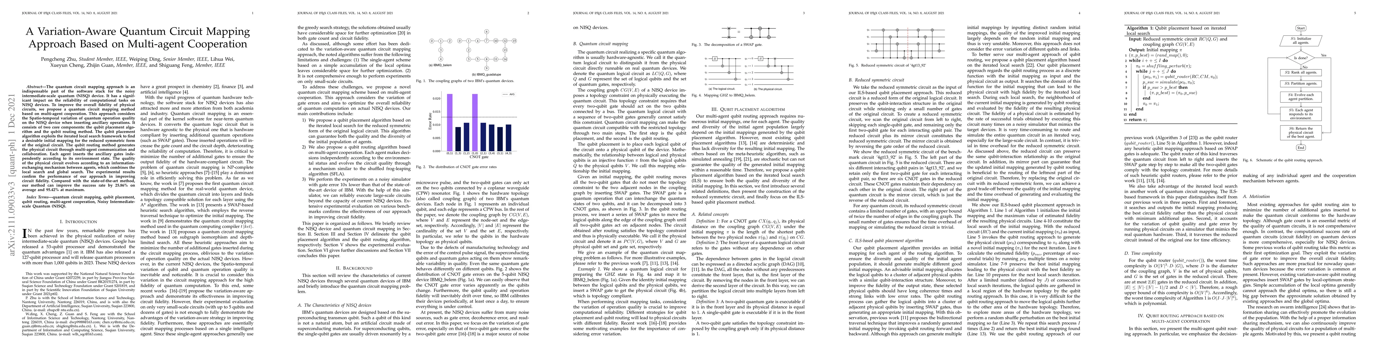 Thumbnail for A Variation-Aware Quantum Circuit Mapping Approach Based on Multi-agent
  Cooperation