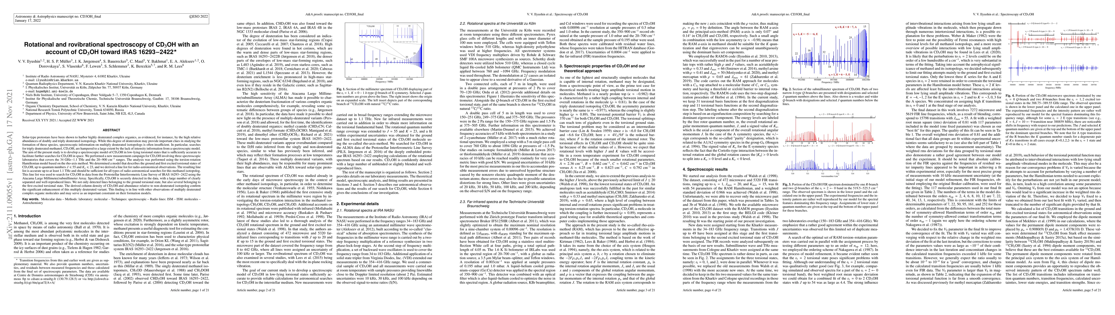 Thumbnail for Rotational and rovibrational spectroscopy of CD$_3$OH with an account of
  CD$_3$OH toward IRAS 16293$-$2422