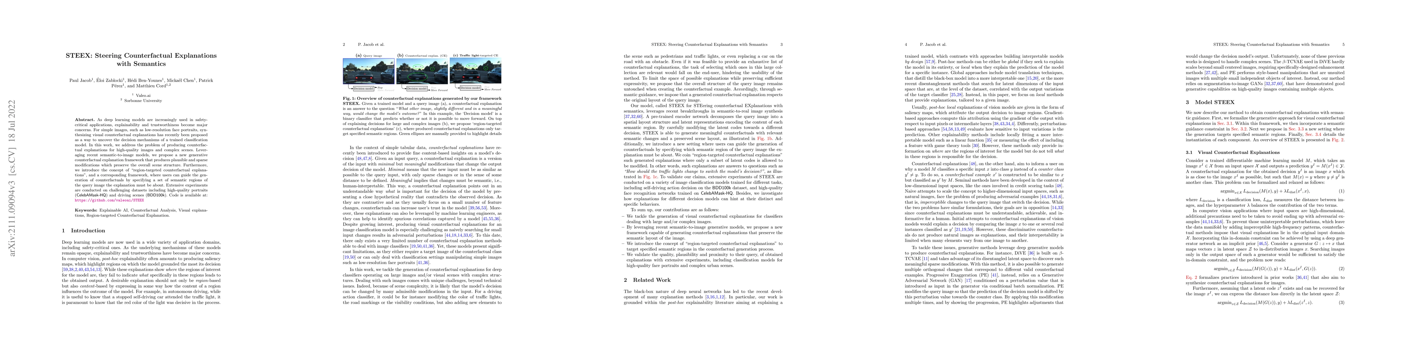 Thumbnail for STEEX: Steering Counterfactual Explanations with Semantics