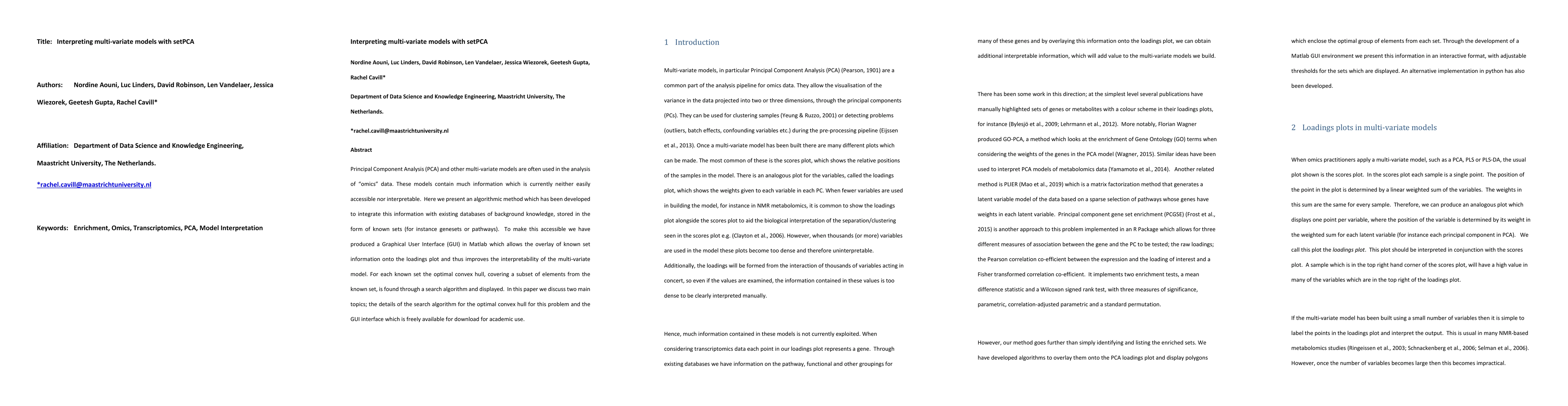 Thumbnail for Interpreting multi-variate models with setPCA