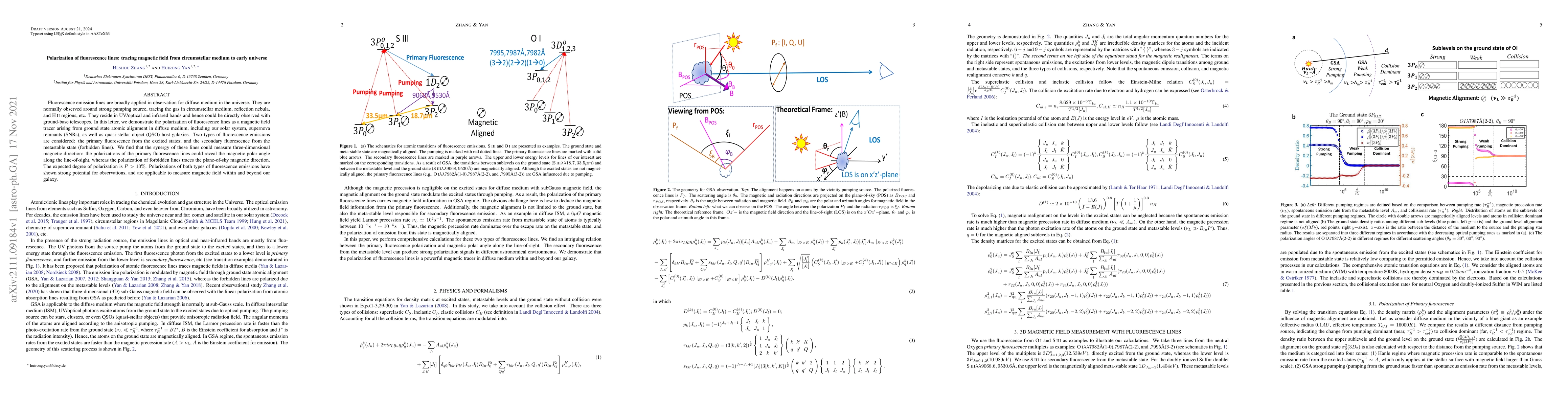Thumbnail for Polarization of fluorescence lines: tracing magnetic field from
  circumstellar medium to early universe