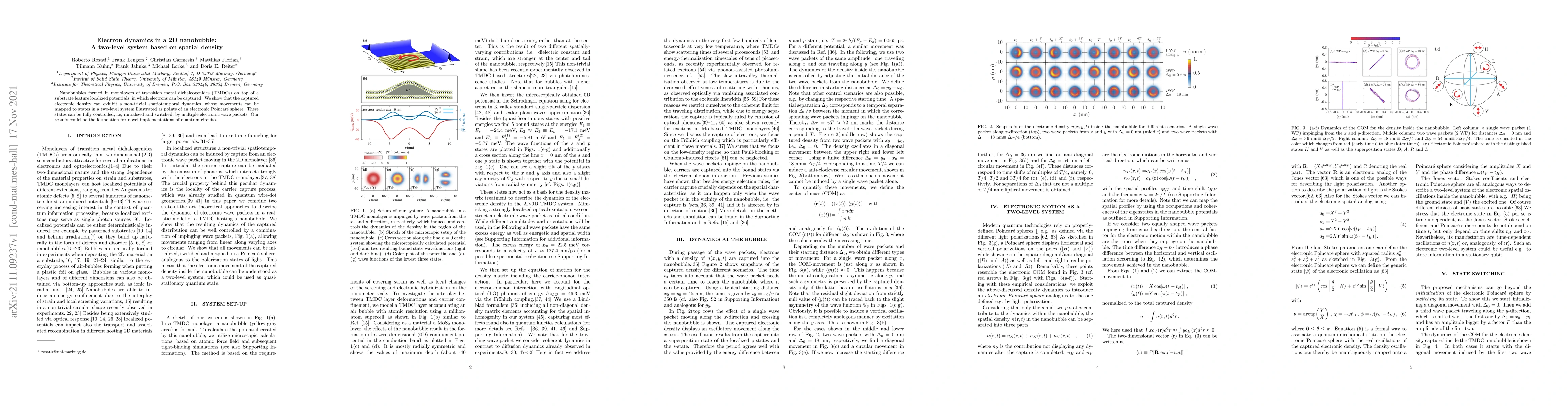 Thumbnail for Electron dynamics in a 2D nanobubble: A two-level system based on
  spatial density