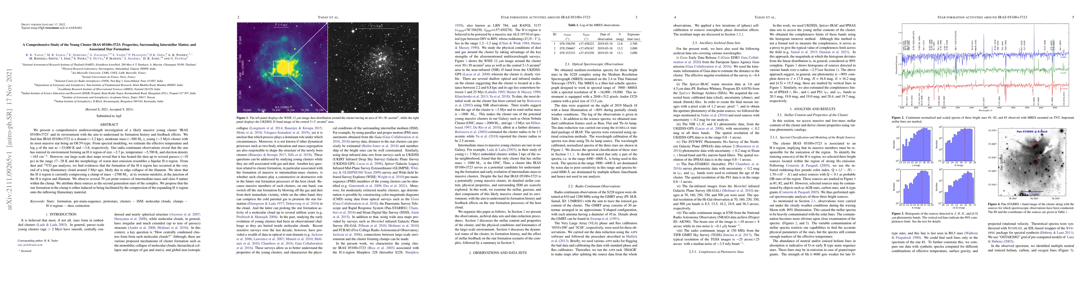 Thumbnail for A Comprehensive Study of the Young Cluster IRAS 05100+3723: Properties,
  Surrounding Interstellar Matter, and Associated Star Formation