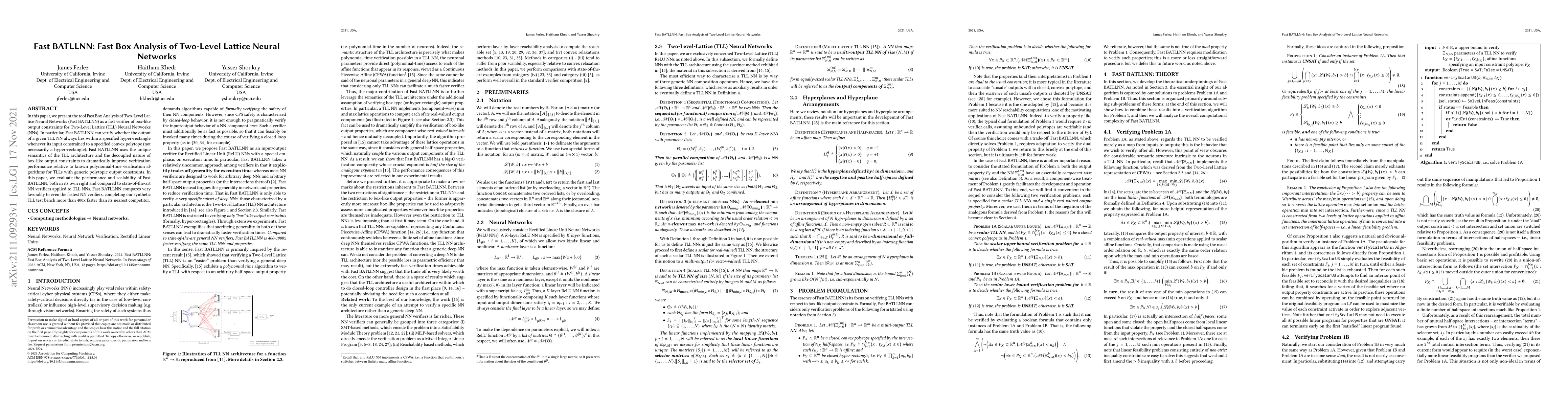 Thumbnail for Fast BATLLNN: Fast Box Analysis of Two-Level Lattice Neural Networks