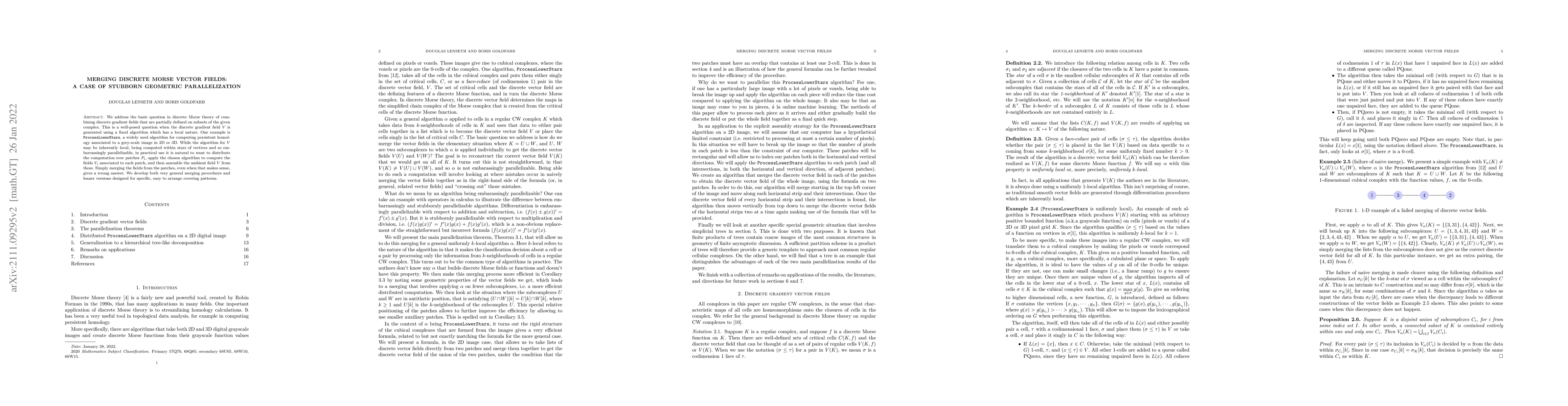 Thumbnail for Merging discrete Morse vector fields: a case of stubborn geometric
  parallelization