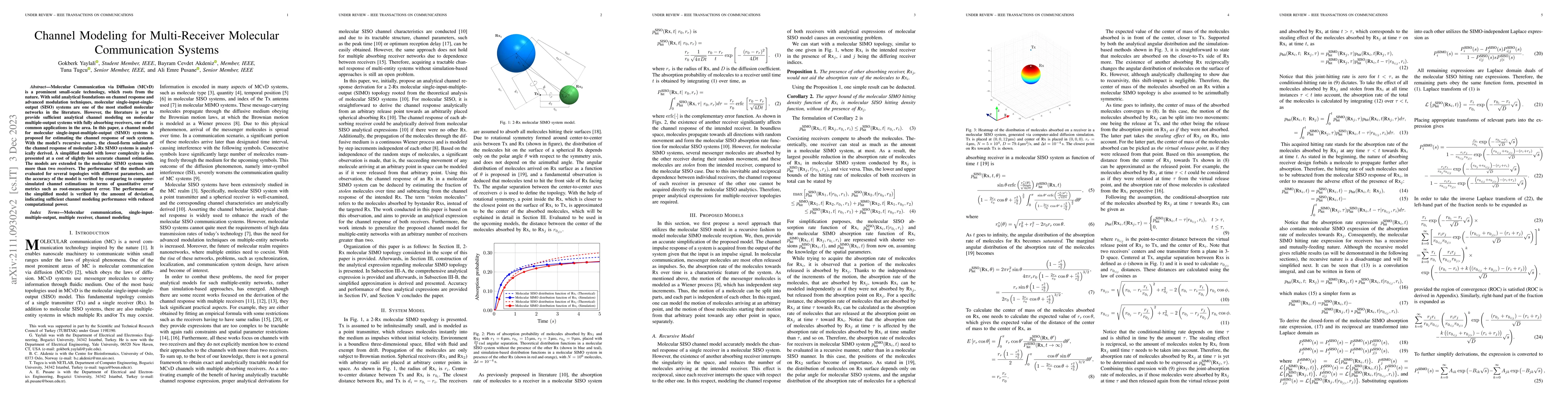 Thumbnail for Channel Modeling for Multi-Receiver Molecular Communication Systems