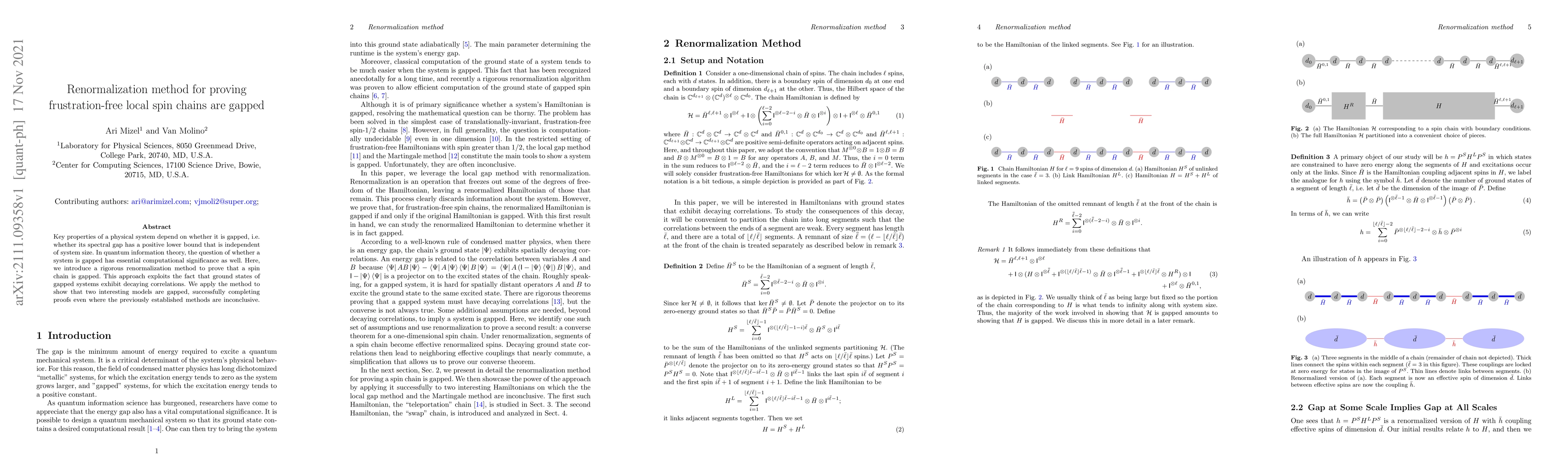 Thumbnail for Renormalization method for proving frustration-free local spin chains
  are gapped