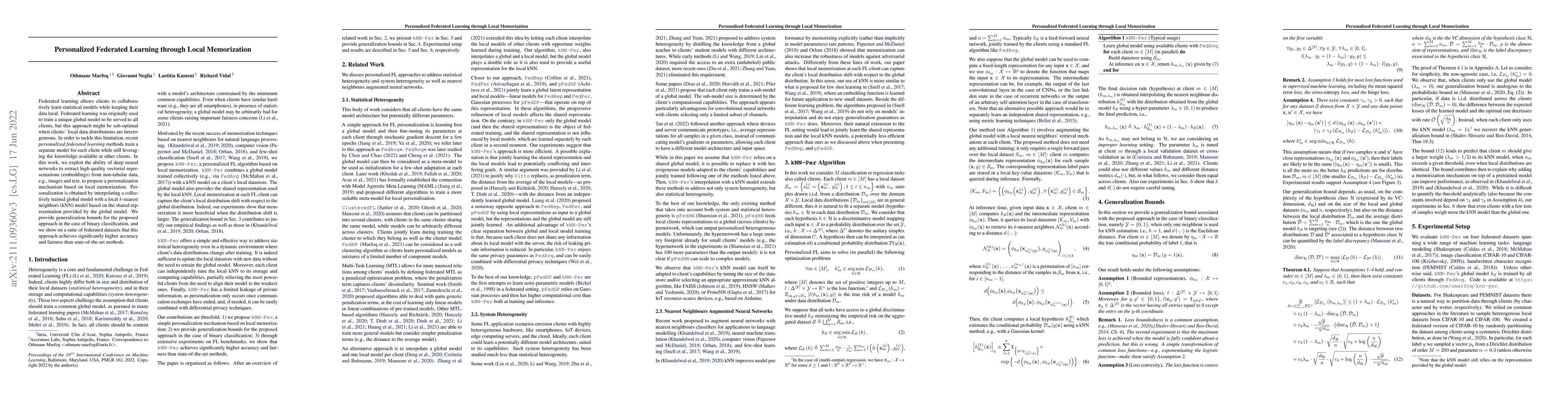 Thumbnail for Personalized Federated Learning through Local Memorization