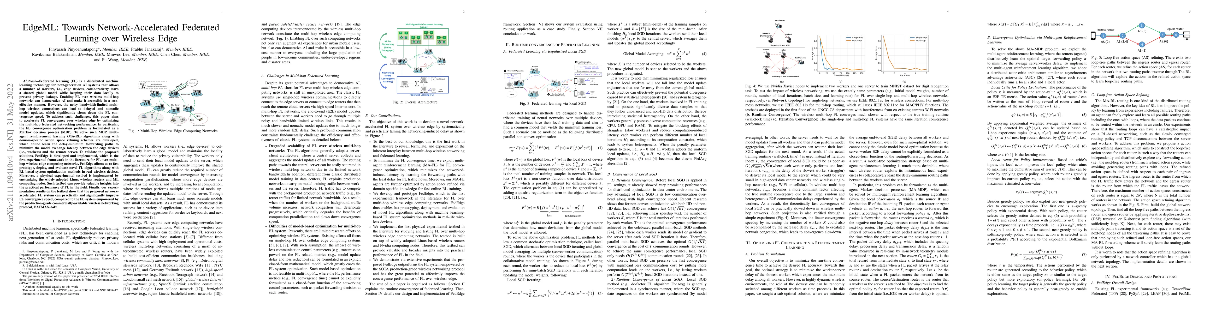 Thumbnail for EdgeML: Towards Network-Accelerated Federated Learning over Wireless
  Edge