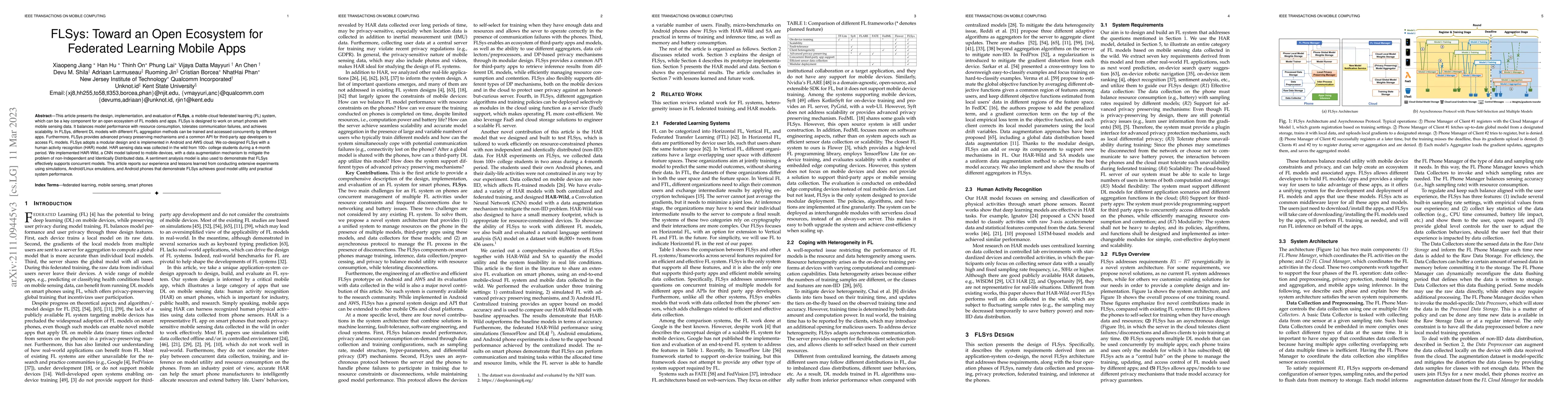 Thumbnail for FLSys: Toward an Open Ecosystem for Federated Learning Mobile Apps