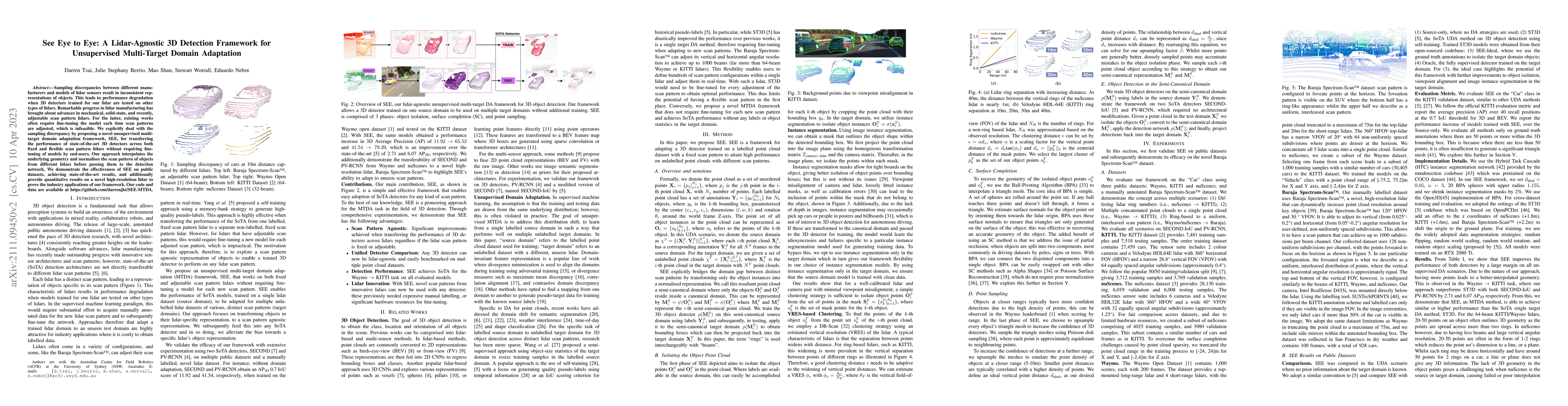 Thumbnail for See Eye to Eye: A Lidar-Agnostic 3D Detection Framework for Unsupervised
  Multi-Target Domain Adaptation