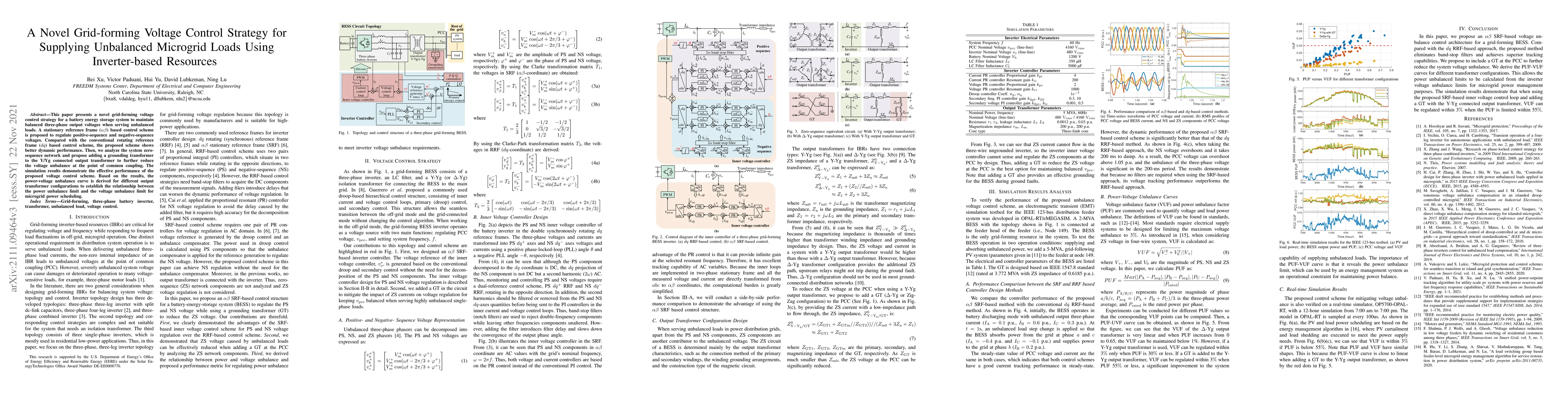 Thumbnail for A Novel Grid-forming Voltage Control Strategy for Supplying Unbalanced
  Microgrid Loads Using Inverter-based Resources