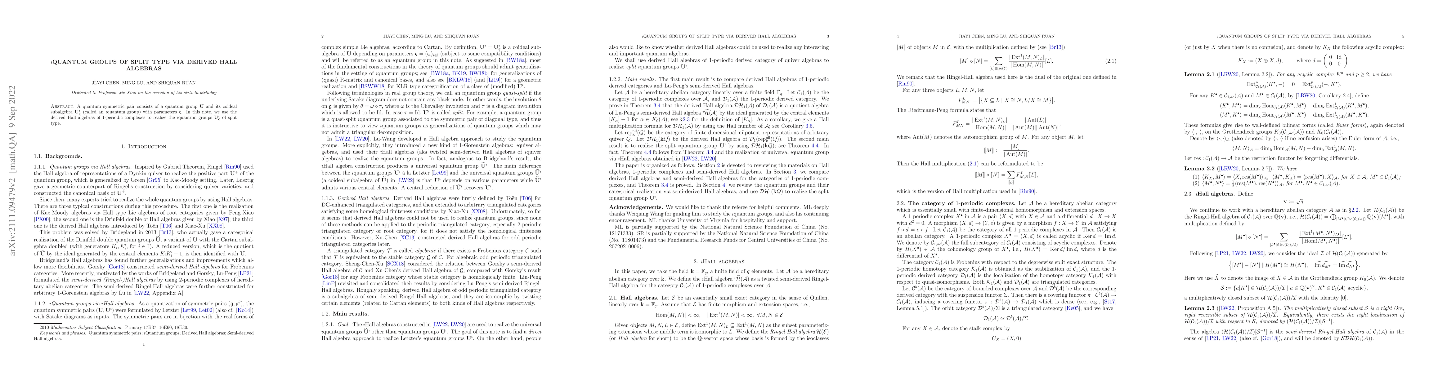 Thumbnail for $\imath$quantum groups of split type via derived Hall algebras