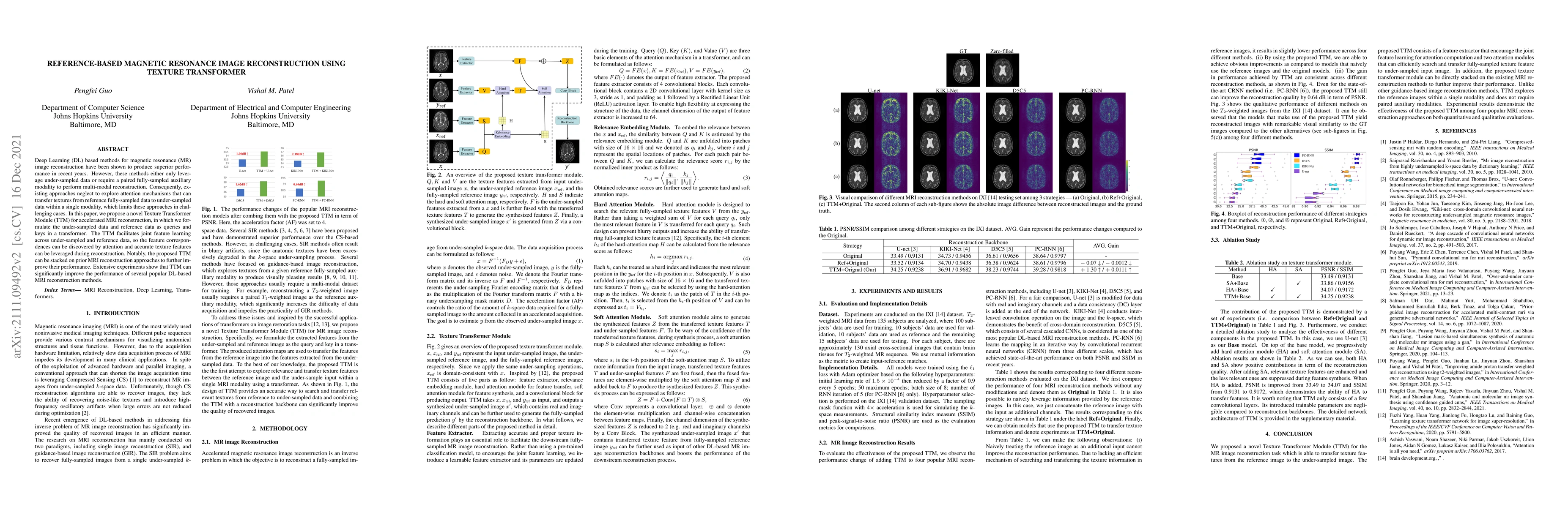 Thumbnail for Reference-based Magnetic Resonance Image Reconstruction Using Texture
  Transformer