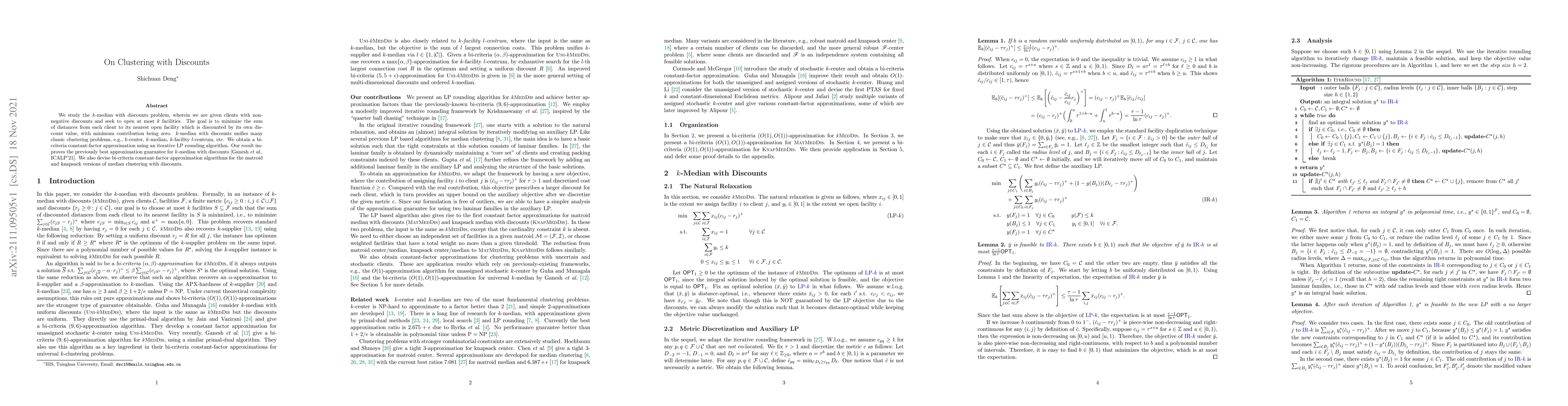 Thumbnail for On Clustering with Discounts