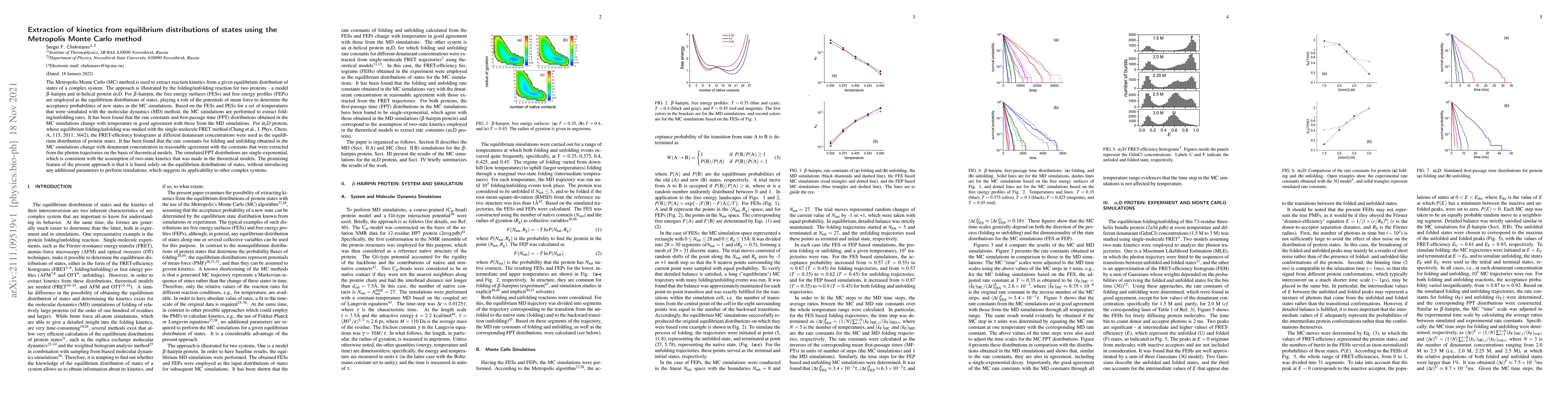 Thumbnail for Extraction of kinetics from equilibrium distributions of states using
  the Metropolis Monte Carlo method
