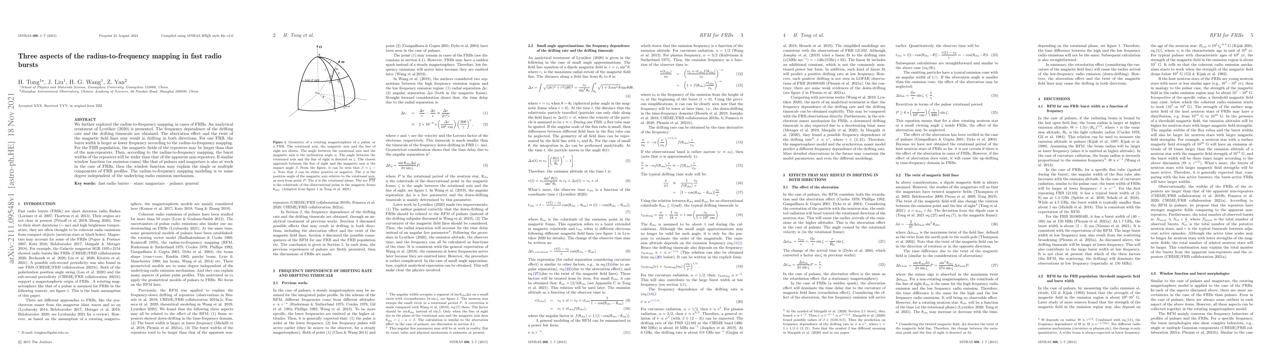 Thumbnail for Three aspects of the radius-to-frequency mapping in fast radio bursts