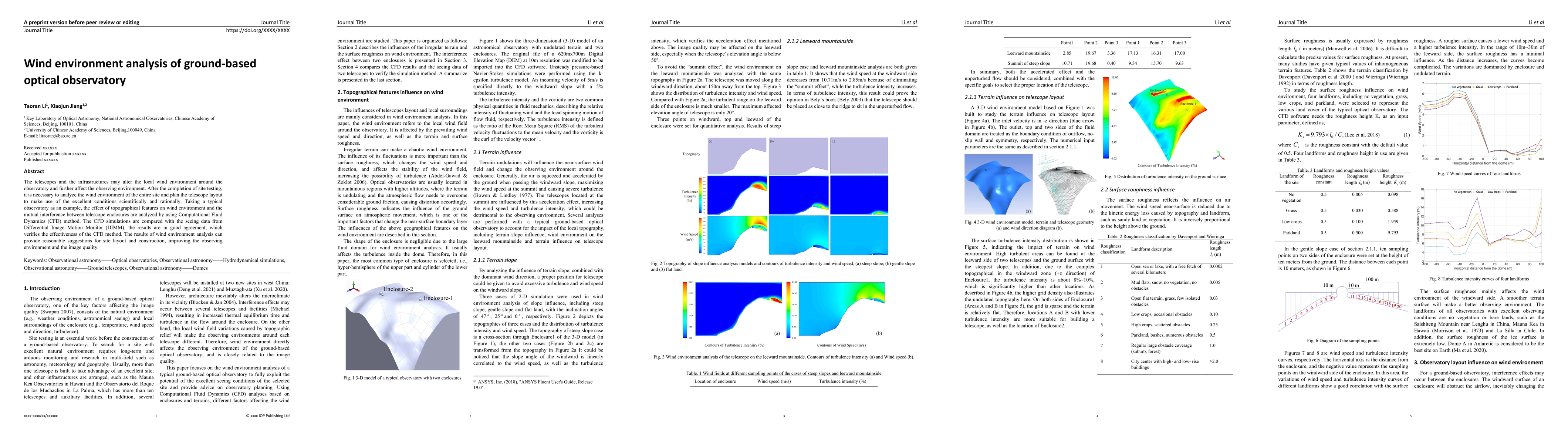 Thumbnail for Wind environment analysis of ground-based optical observatory