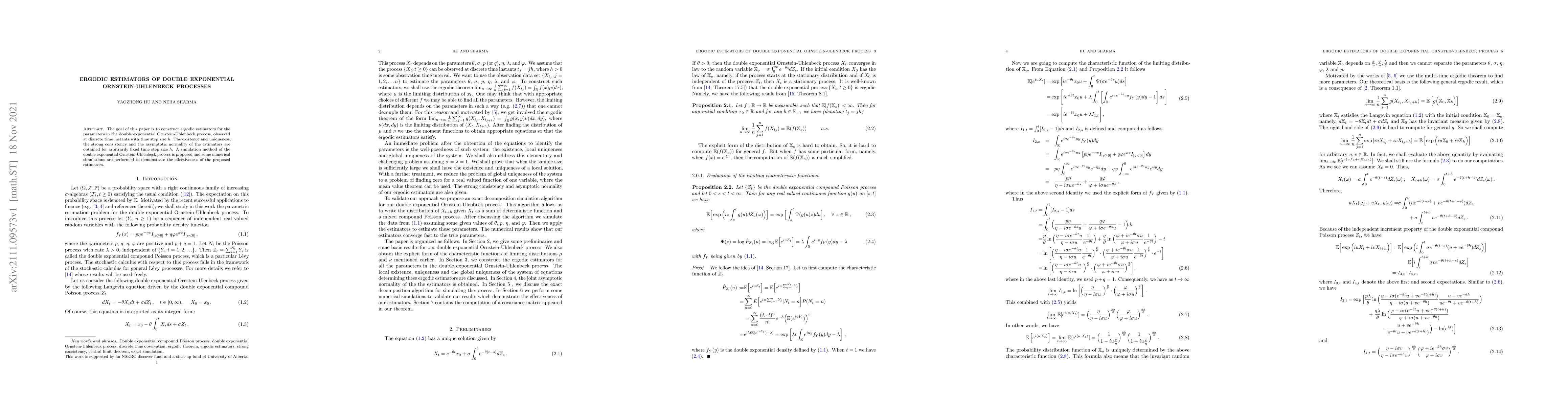 Thumbnail for Ergodic Estimators of double exponential Ornstein-Ulenbeck process