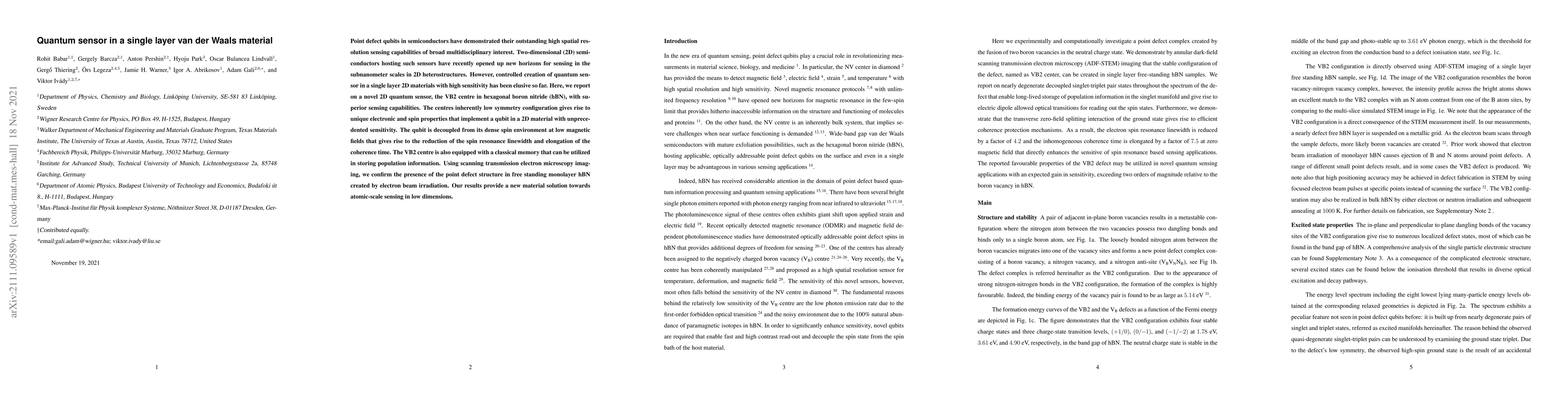 Thumbnail for Quantum sensor in a single layer van der Waals material