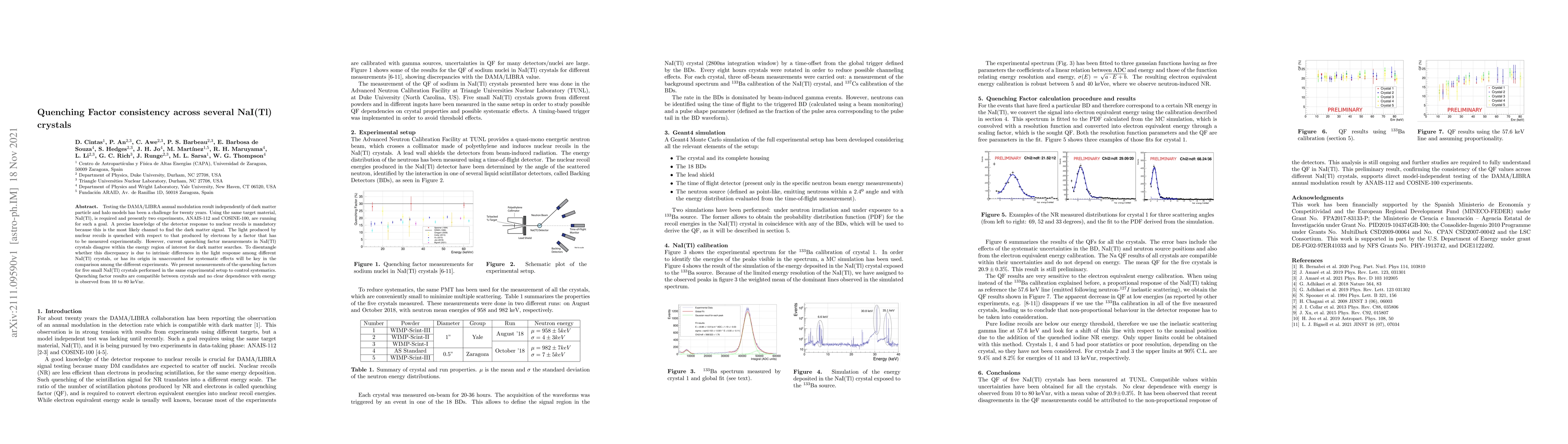 Thumbnail for Quenching Factor consistency across several NaI(Tl) crystals
