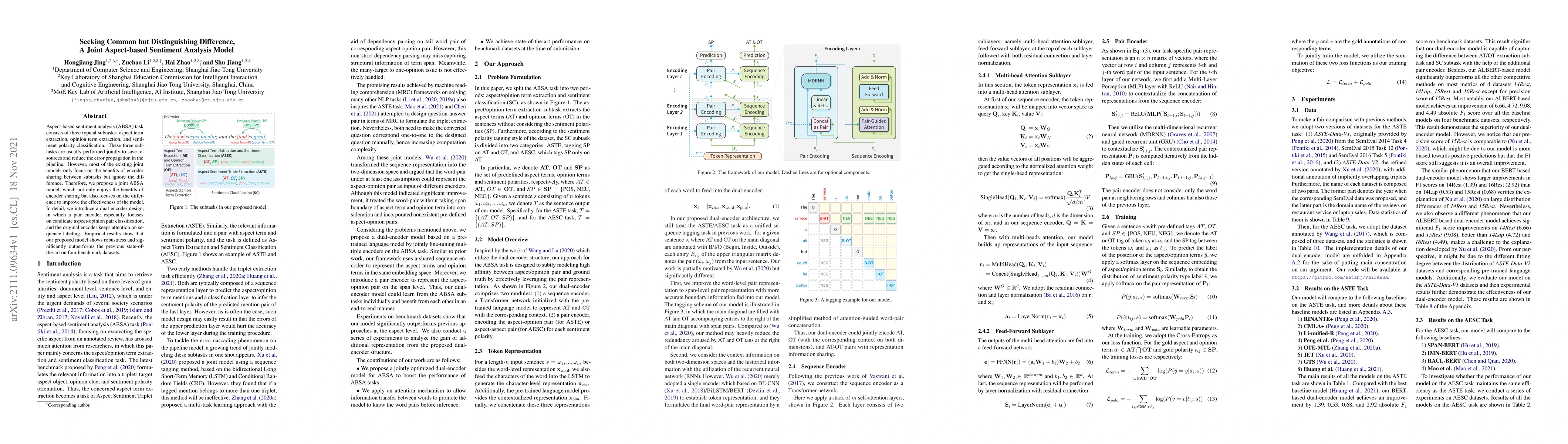 Thumbnail for Seeking Common but Distinguishing Difference, A Joint Aspect-based
  Sentiment Analysis Model