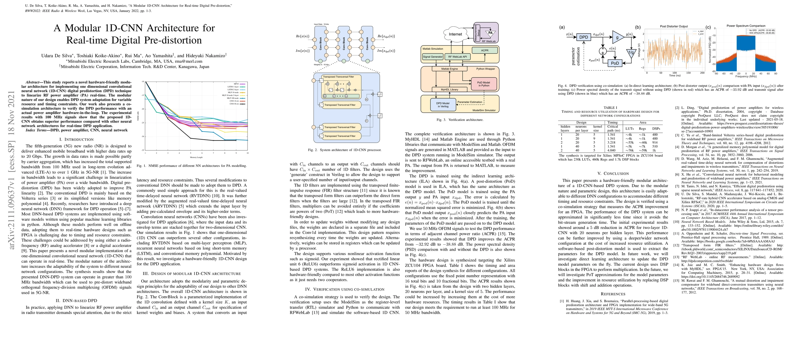 Thumbnail for A Modular 1D-CNN Architecture for Real-time Digital Pre-distortion