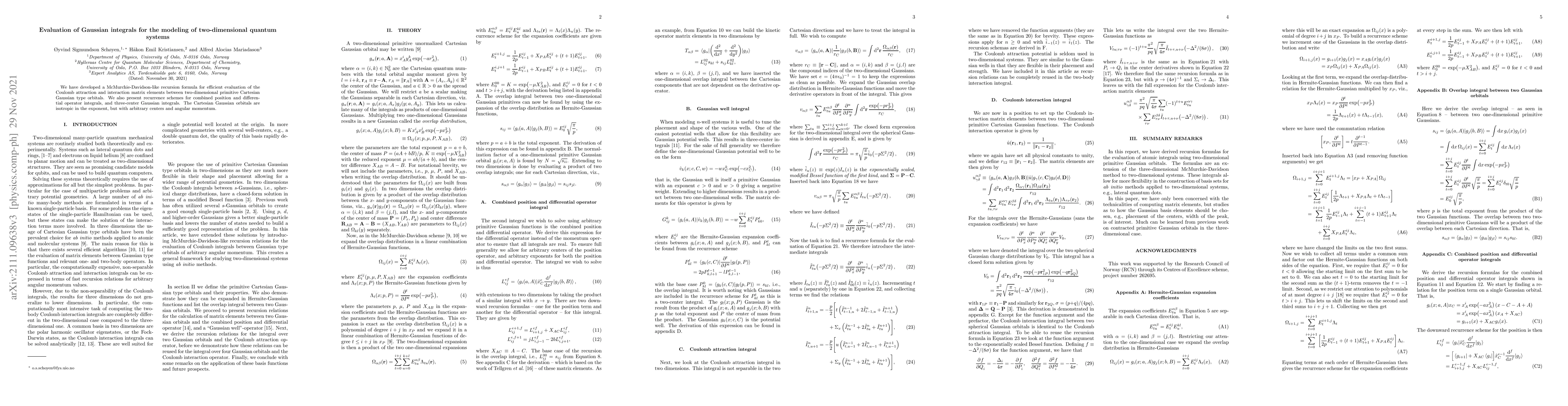 Thumbnail for Evaluation of Gaussian integrals for the modeling of two-dimensional
  quantum systems