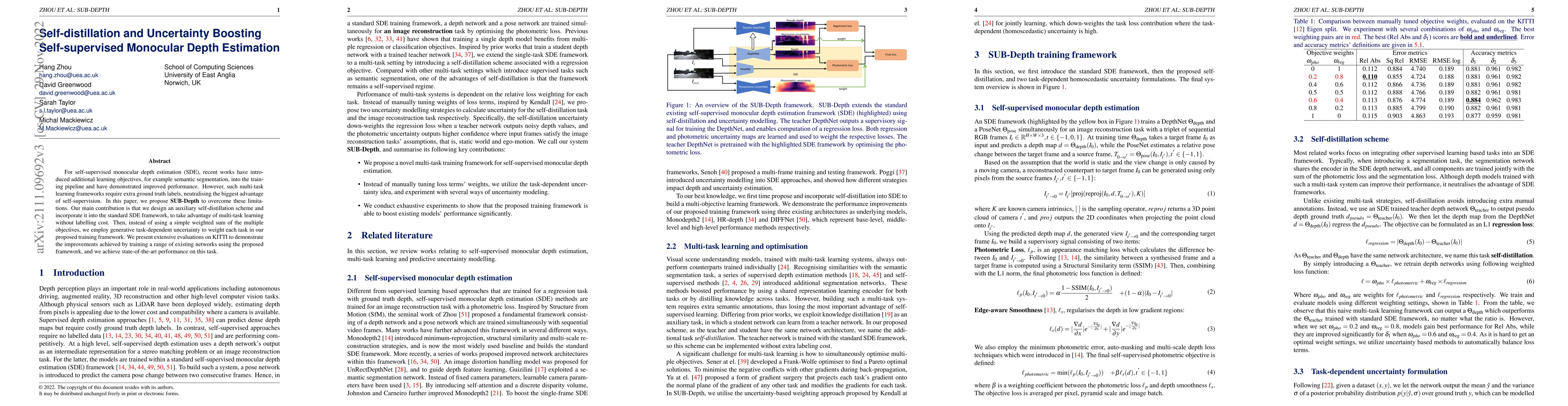 Thumbnail for SUB-Depth: Self-distillation and Uncertainty Boosting Self-supervised
  Monocular Depth Estimation
