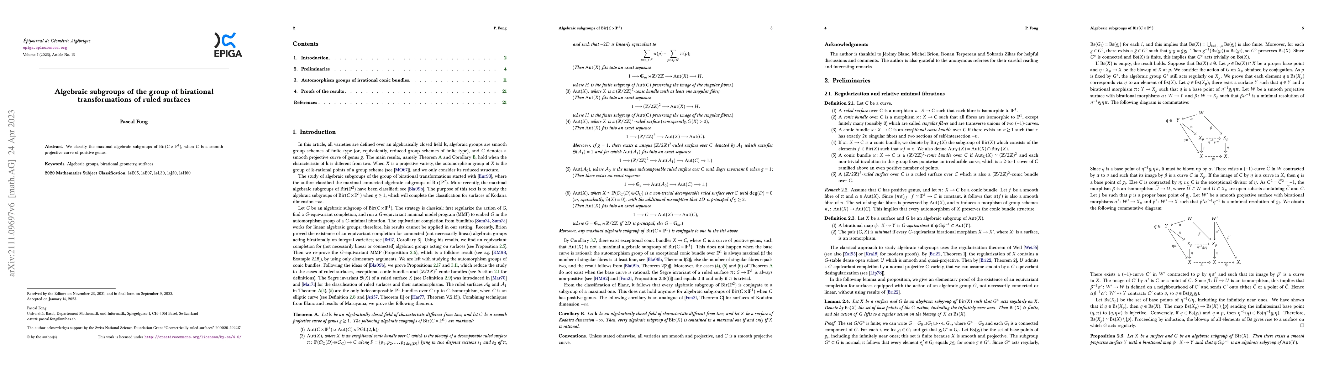 Thumbnail for Algebraic subgroups of the group of birational transformations of ruled
  surfaces