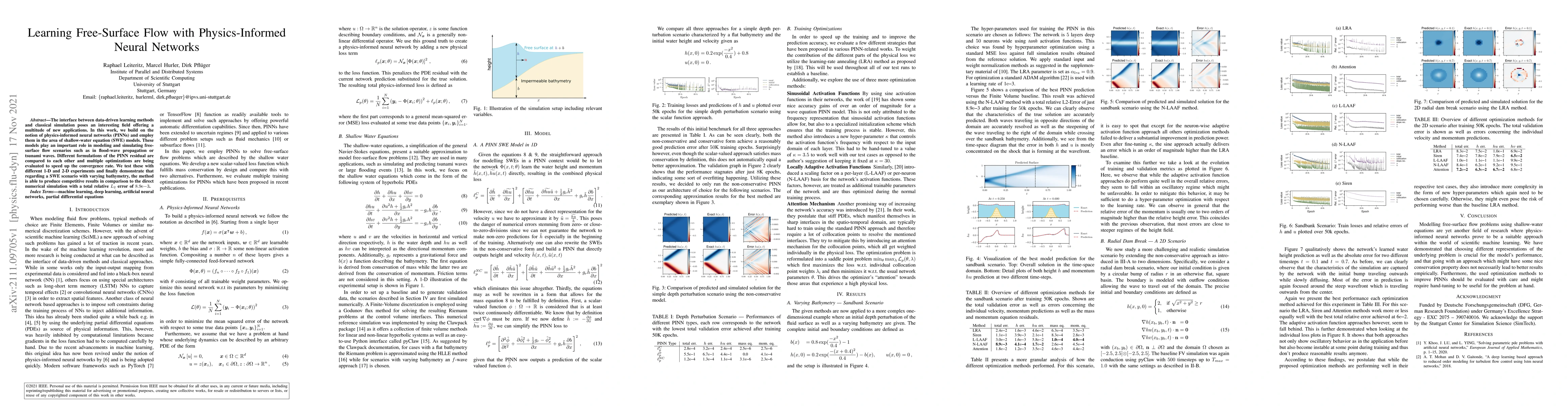 Thumbnail for Learning Free-Surface Flow with Physics-Informed Neural Networks