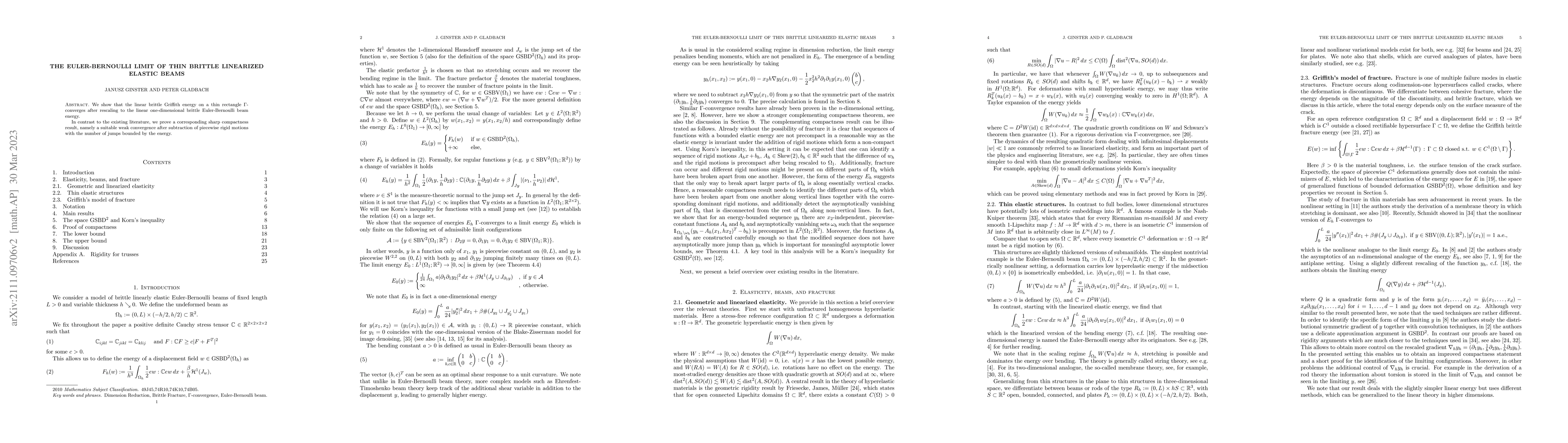 Thumbnail for The Euler-Bernoulli limit of thin brittle linearized elastic beams