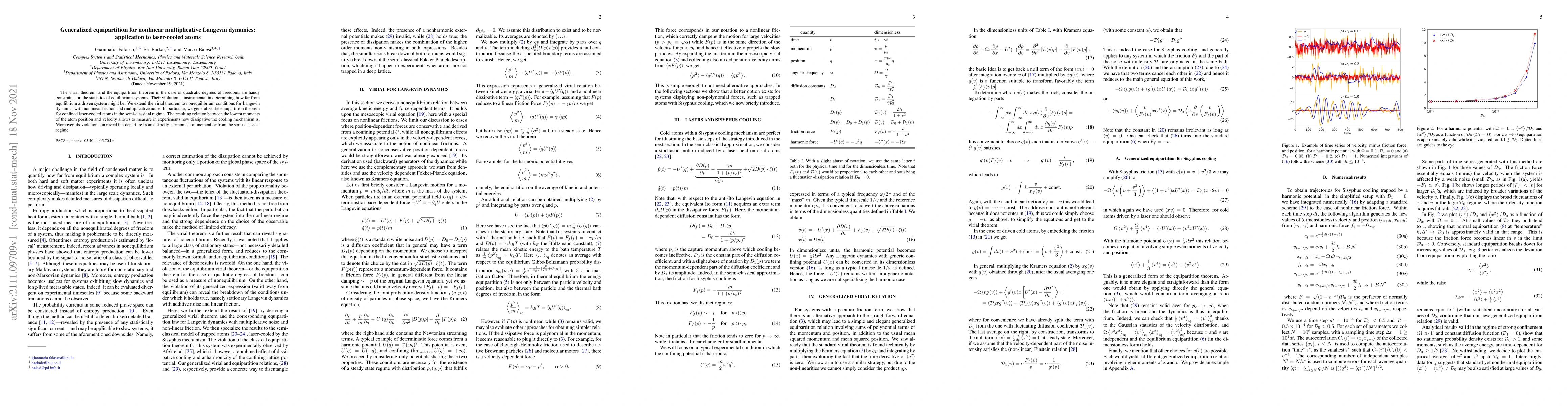 Thumbnail for Generalized equipartition for nonlinear multiplicative Langevin
  dynamics: application to laser-cooled atoms