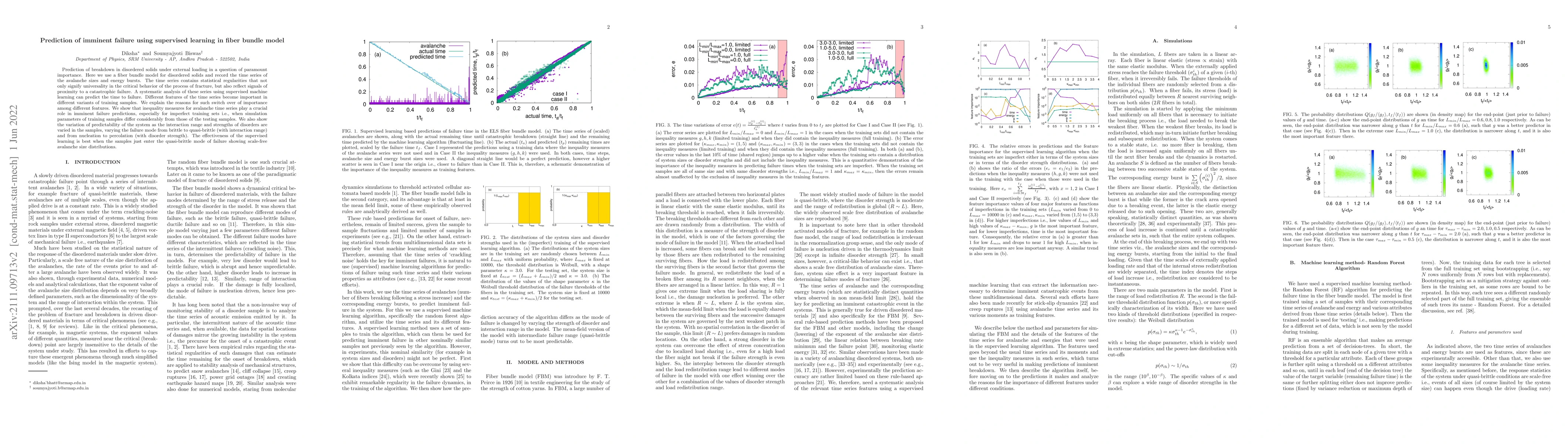 Thumbnail for Prediction of imminent failure using supervised learning in fiber bundle
  model