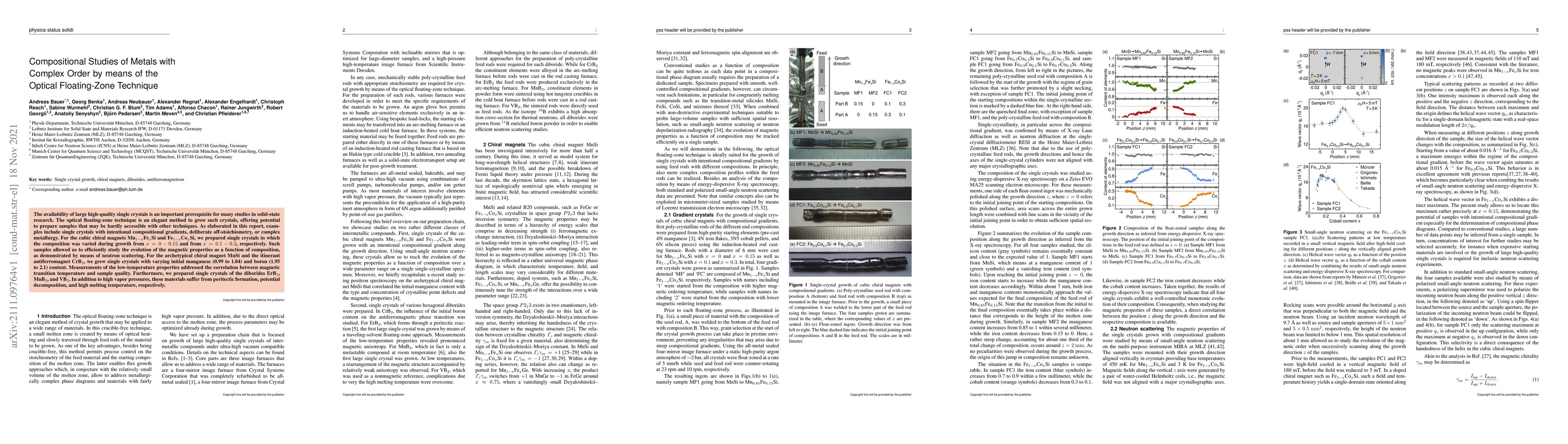Thumbnail for Compositional Studies of Metals with Complex Order by means of the
  Optical Floating-Zone Technique