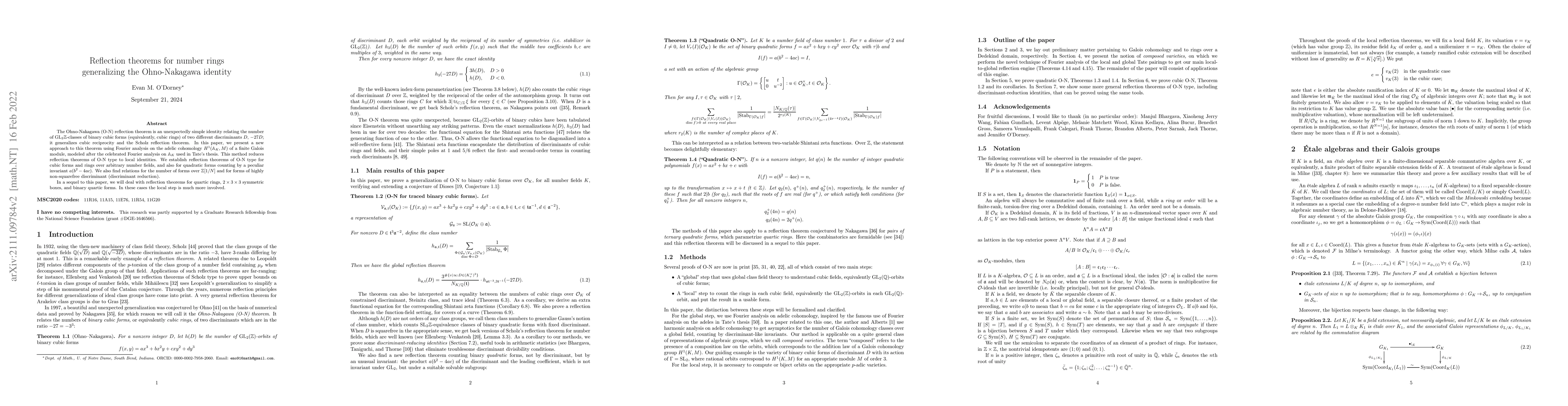 Thumbnail for Reflection theorems for number rings generalizing the Ohno-Nakagawa
  identity