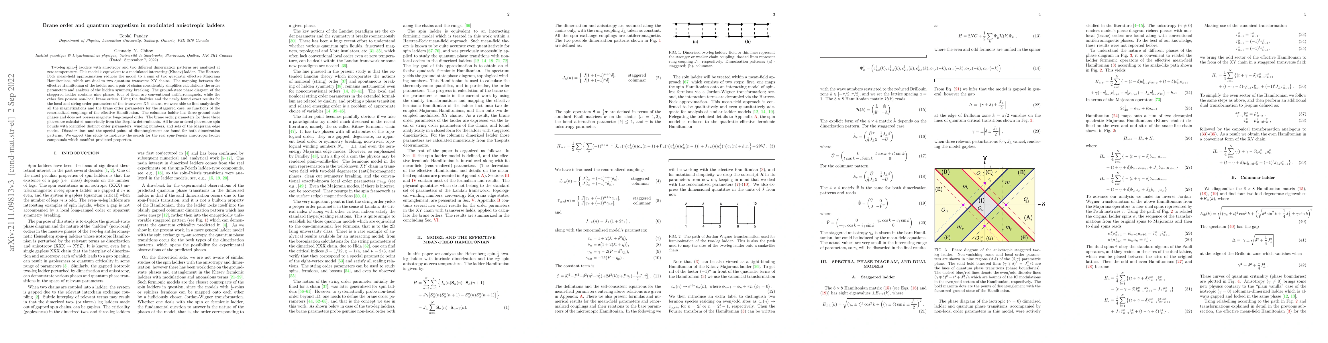 Thumbnail for Brane order and quantum magnetism in modulated anisotropic ladders