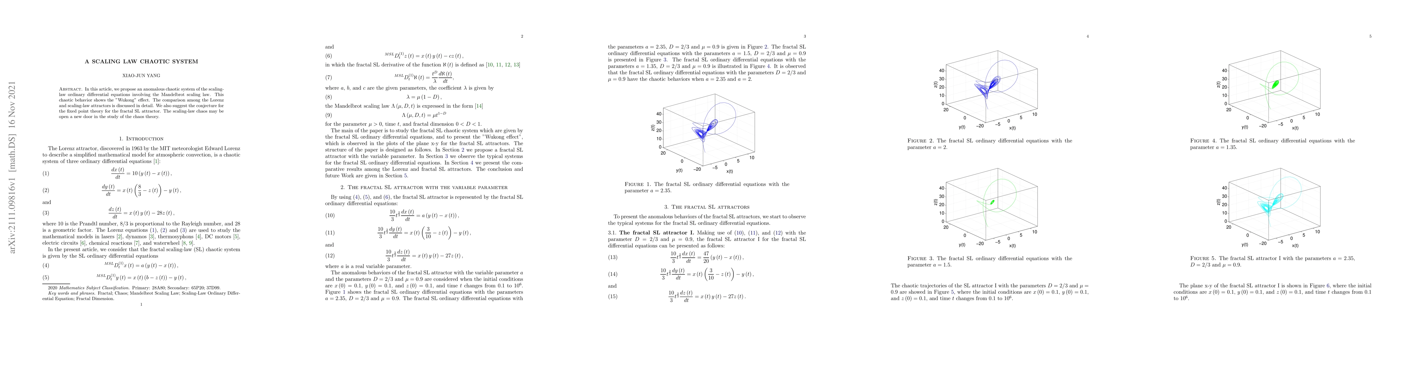 Thumbnail for A scaling law chaotic system
