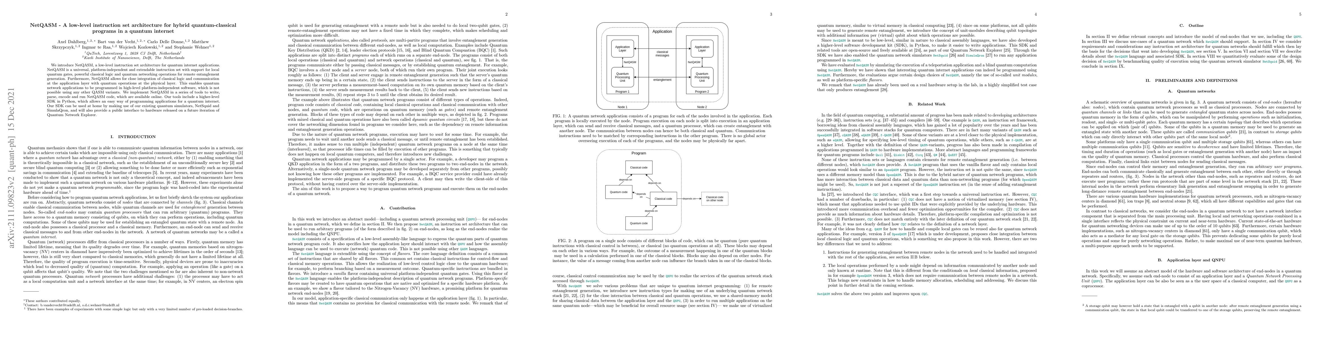 Thumbnail for NetQASM -- A low-level instruction set architecture for hybrid
  quantum-classical programs in a quantum internet