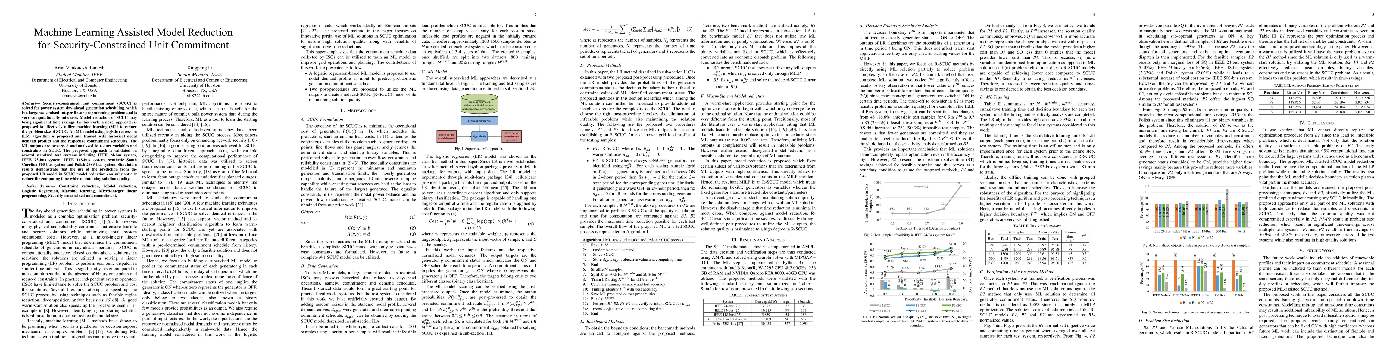 Thumbnail for Machine Learning Assisted Approach for Security-Constrained Unit
  Commitment