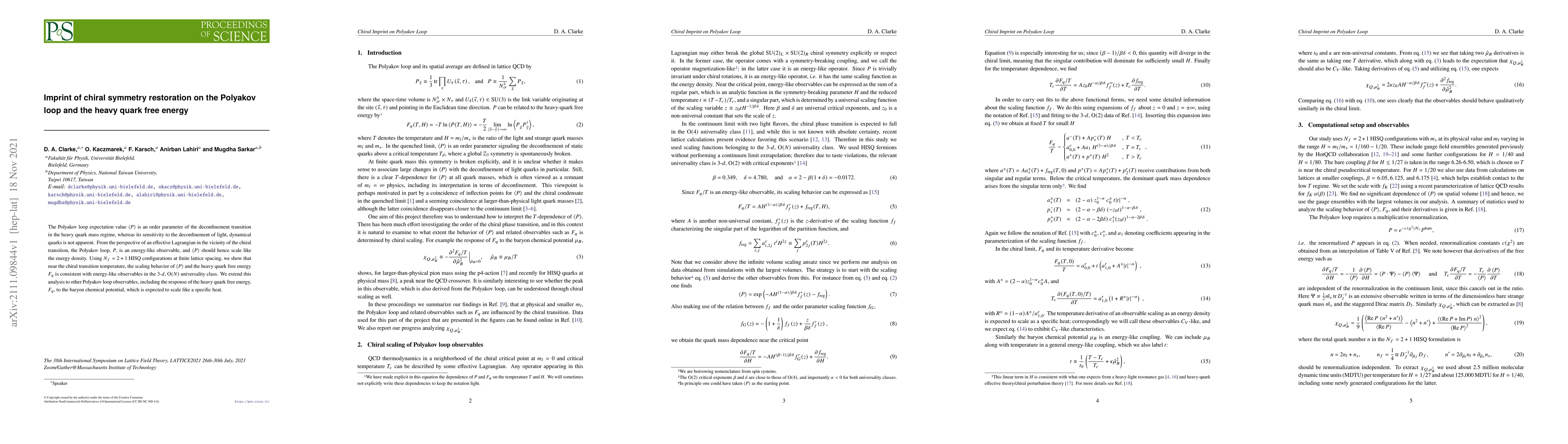 Thumbnail for Imprint of chiral symmetry restoration on the Polyakov loop and the
  heavy quark free energy