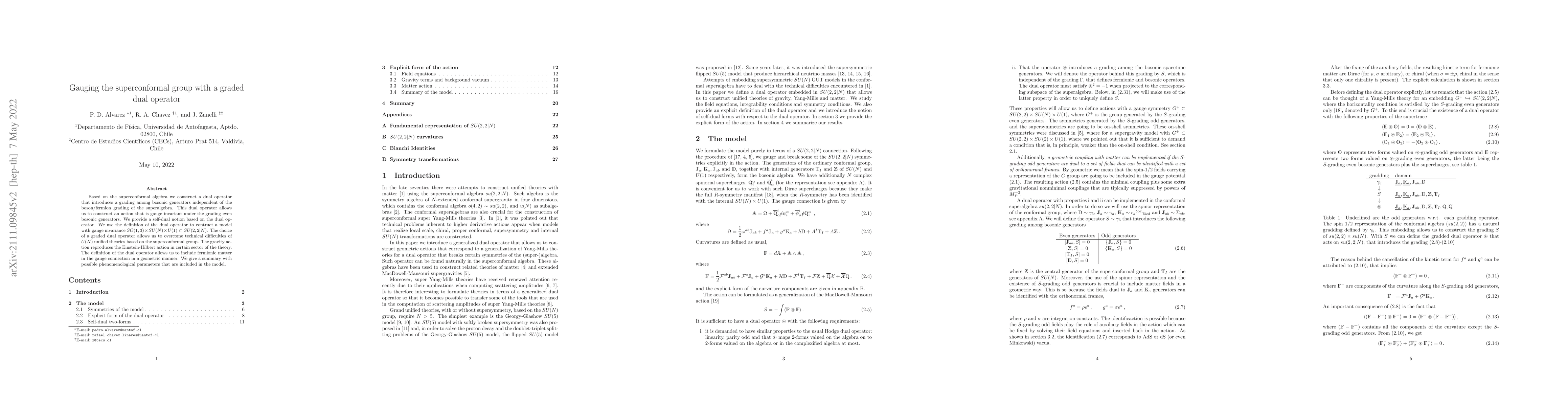 Thumbnail for Gauging the superconformal group with a graded dual operator