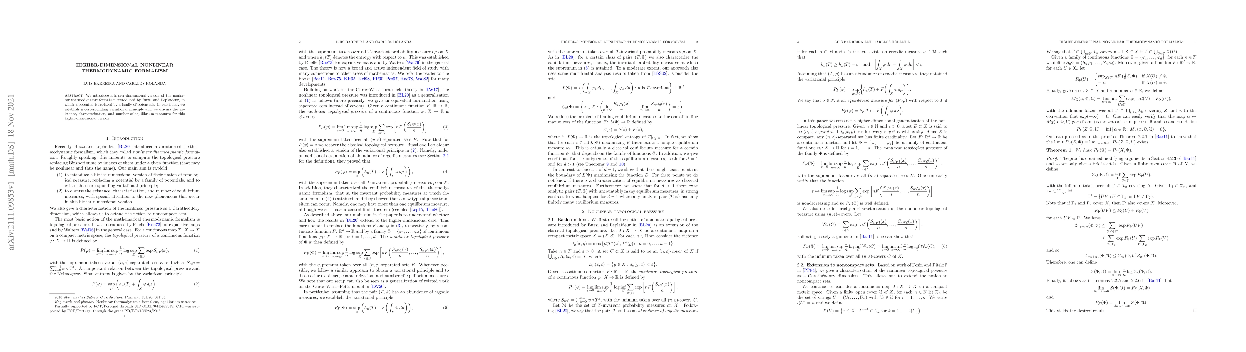 Thumbnail for Higher-dimensional nonlinear thermodynamic formalism